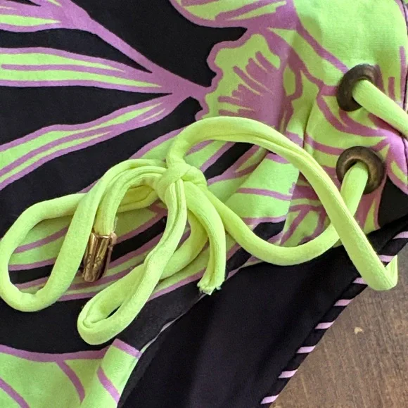 Maaji Black and Green One Piece Swimsuit with Adjustable Ties - Picture 7 of 12